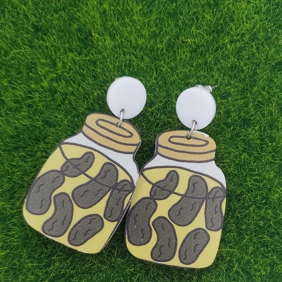 Jewelry - Pickle Jar Novelty Earrings For Pierced Ears‎ E1018